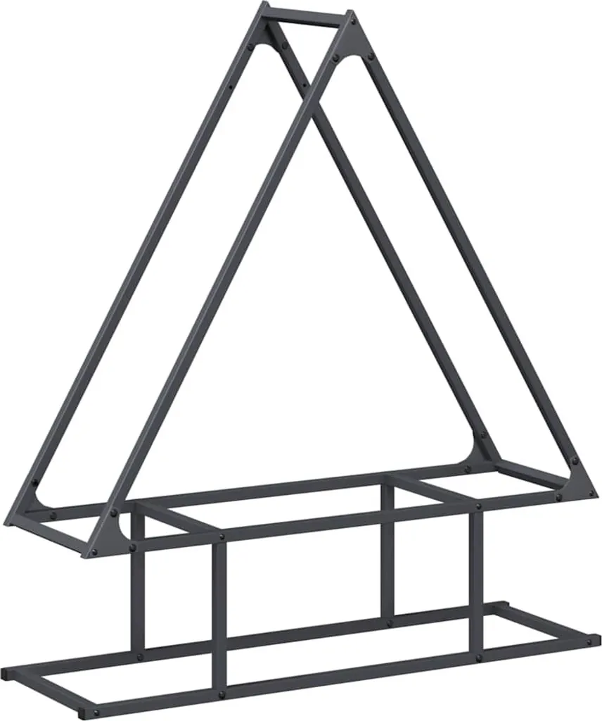 Porta legna vidaXL Antracite 80x25x90 cm Acciaio Laminato a Freddo