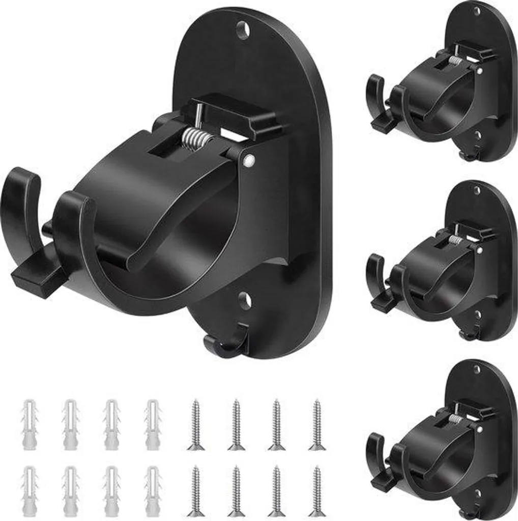Support de tringle autocollant sans perçage x2, Blanc pour rideau léger