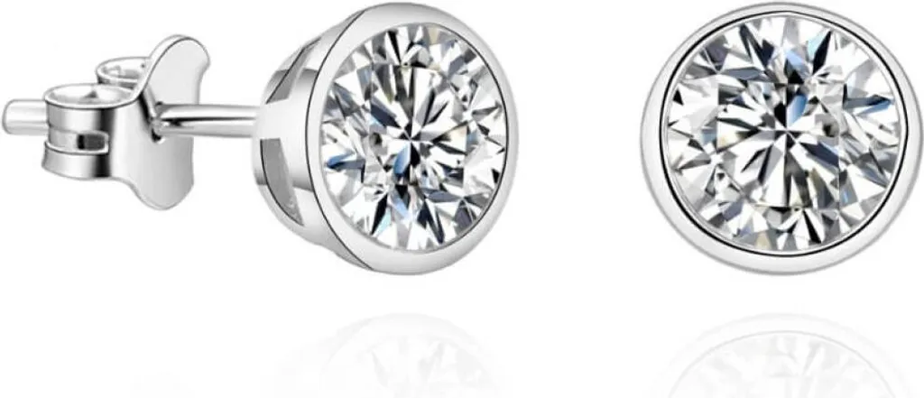 Puces d'oreilles pour femme en zircon brillant AGUP - Modèle 0.7 cm