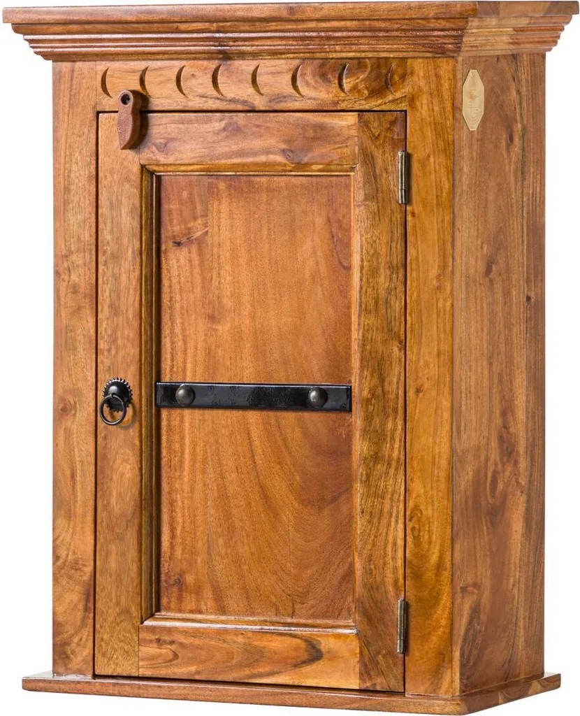 Meuble mural acacia laqué Miel OXFORD 52x24 cm - Qualité Bois Massif