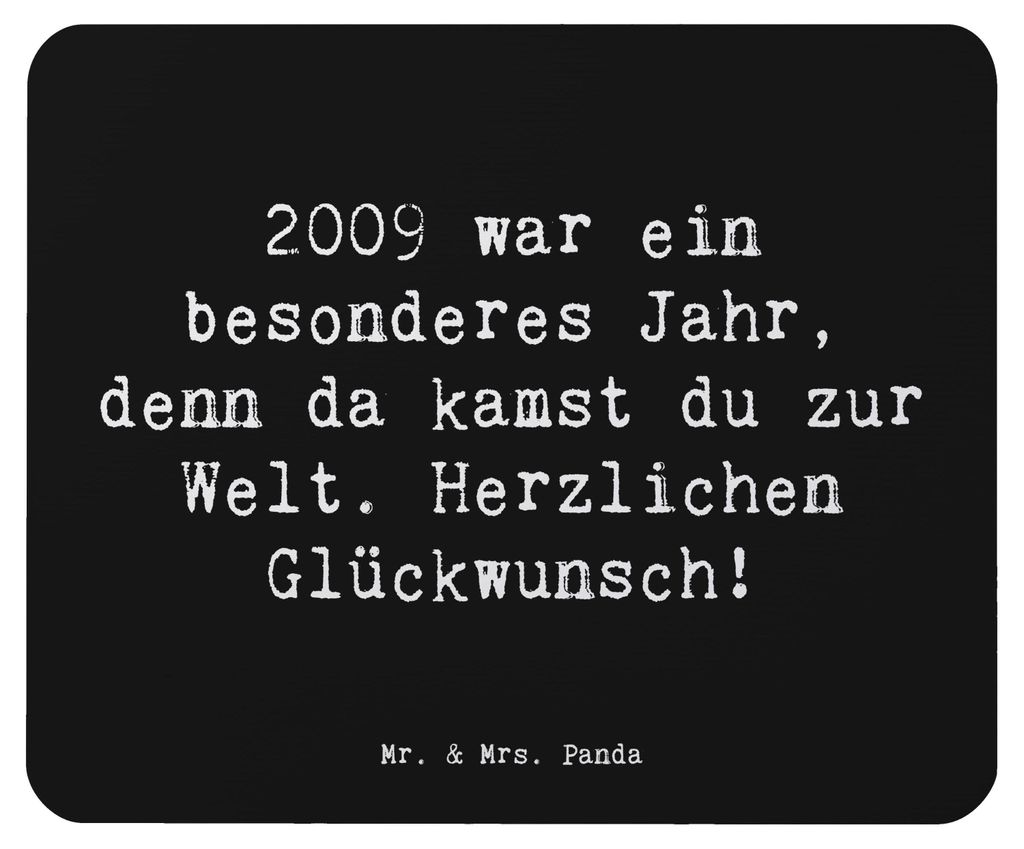 Mr. & Mrs. Panda Mauspad Spruch 2009 Geburtstag - Schwarz - Geschenk, Geburtsjahr, Erinnerung, Jahrgang, mausteppich, Feier, Alter, Jahrestag, Mous...