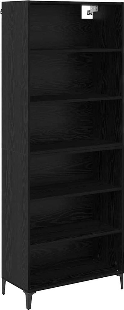 Highboard Schwarz Eichen-Optik 69,5 x 34 x 180 cm Holzwerkstoff