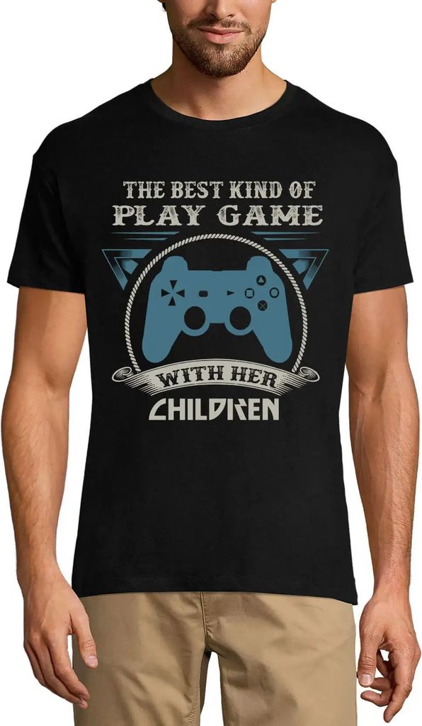 Herren Grafik T-Shirt Spielen Sie mit ihren Kindern - Elternschaft Leben – Play Game With Her Children - Parenting Life – Öko-Verantwortlich V...