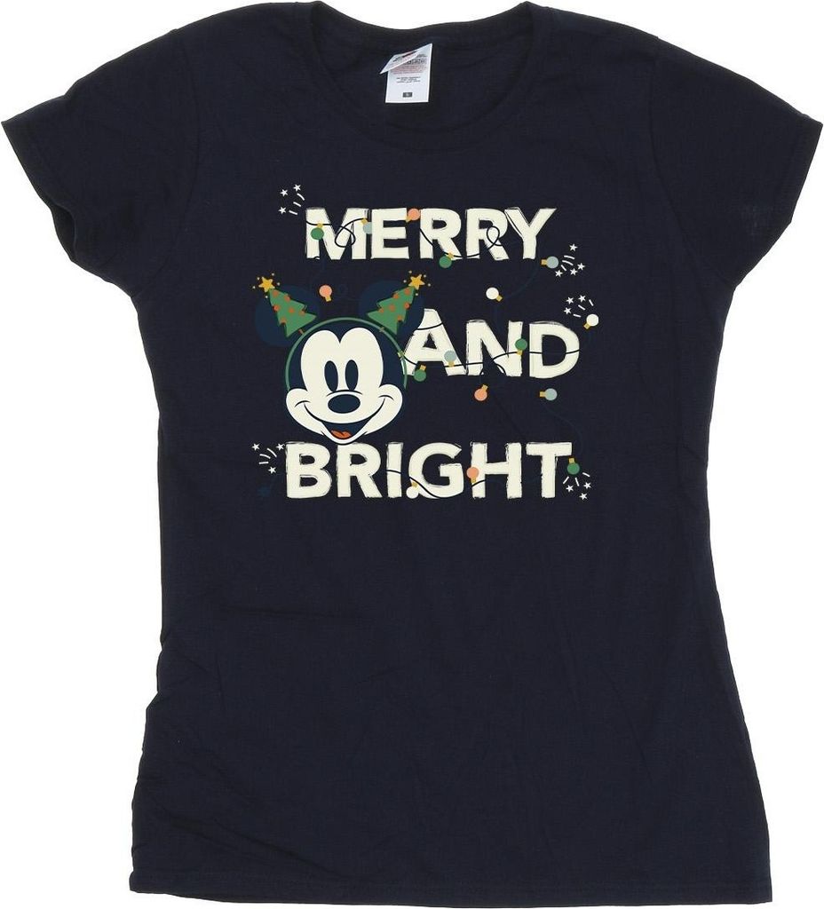 Disney - "Merry & Bright" T-Shirt für Damen BI48835 (L) (Marineblau)