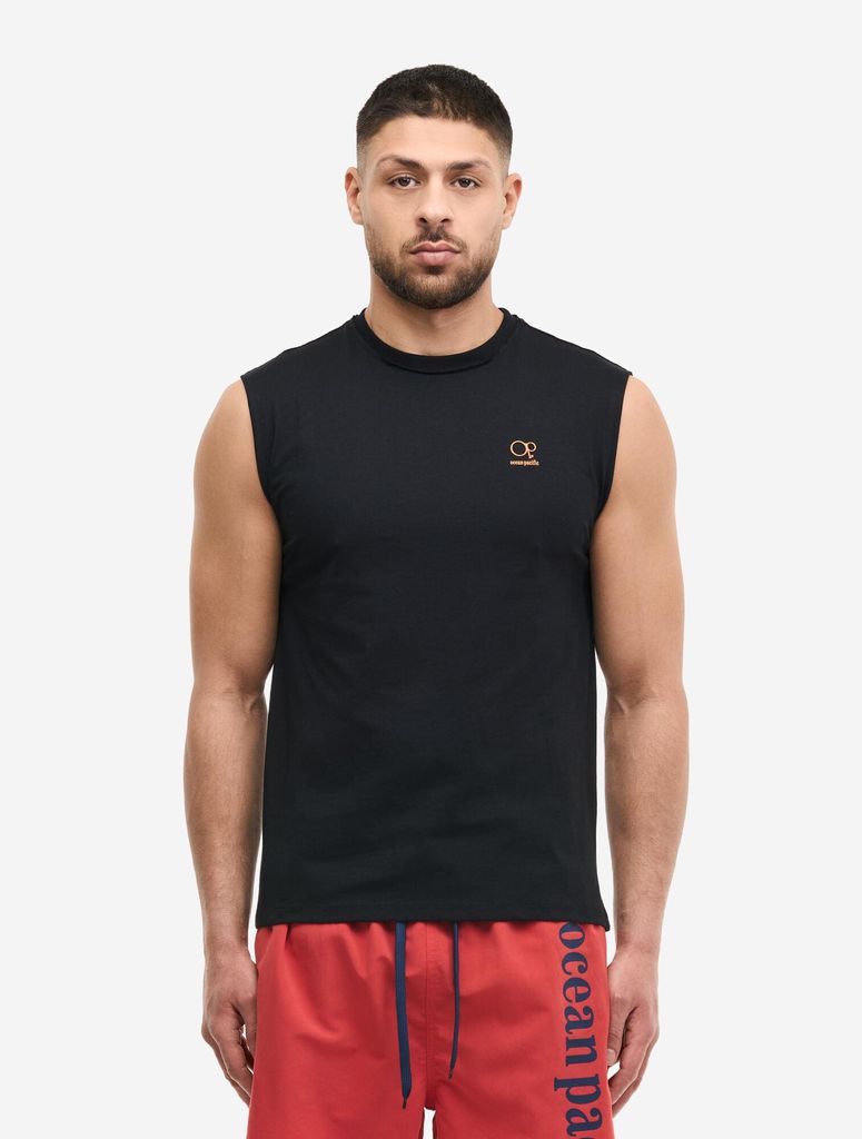 Herren ärmelloses T-Shirt normale Passform ULLADULLA Black/Multicolour S Ocean Pacific