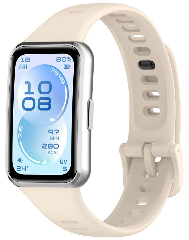 Armband für Huawei Band 11 / 11 Pro, Bizon Strap Watch Silicone, Beige