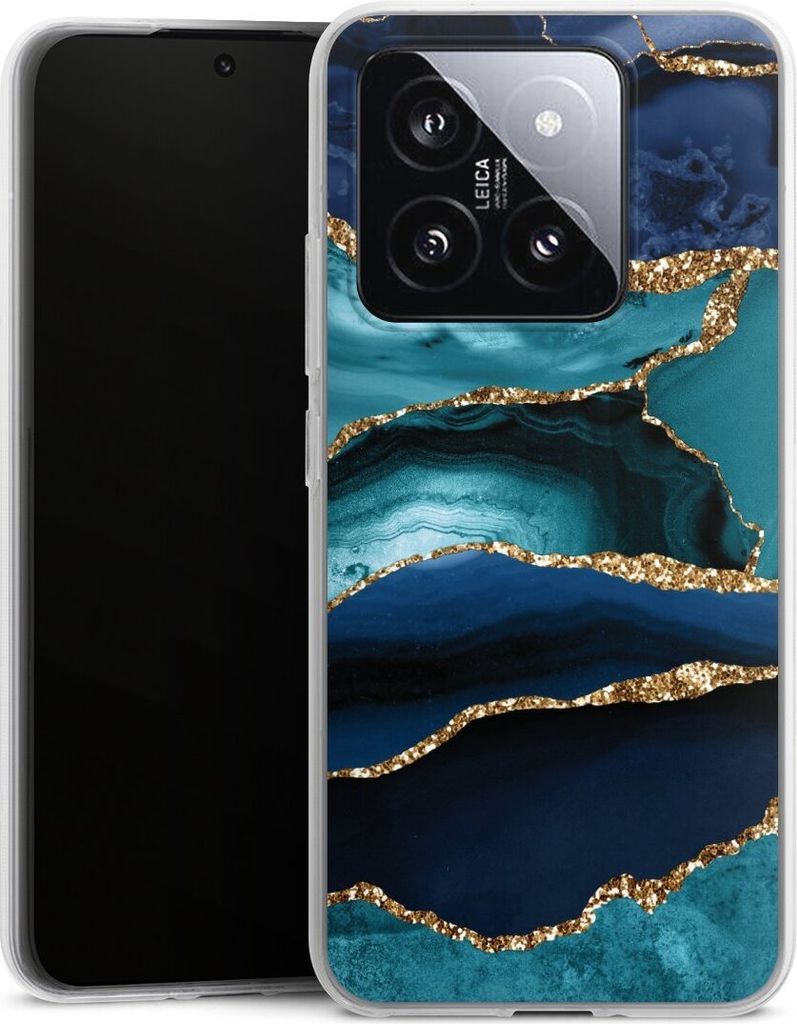 DeinDesign Handyhülle für Xiaomi 14 Silikon Hülle Case Smartphone Schutzhülle Glitzer Look Marmor Trends