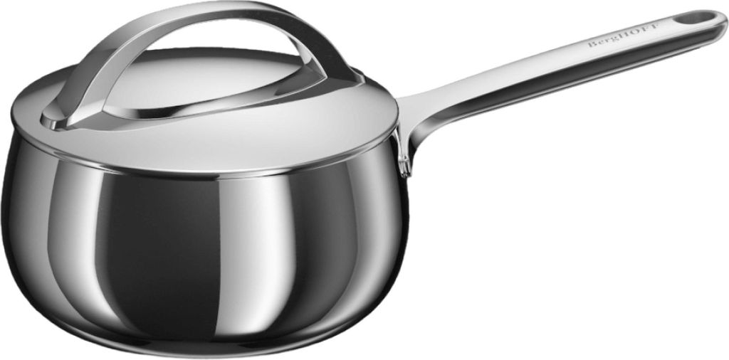 BergHOFF Home Stieltopf 16 cm Edelstahl mit Deckel, 1,9 l, für alle Herdarten, backofenfest, Stellar Steel