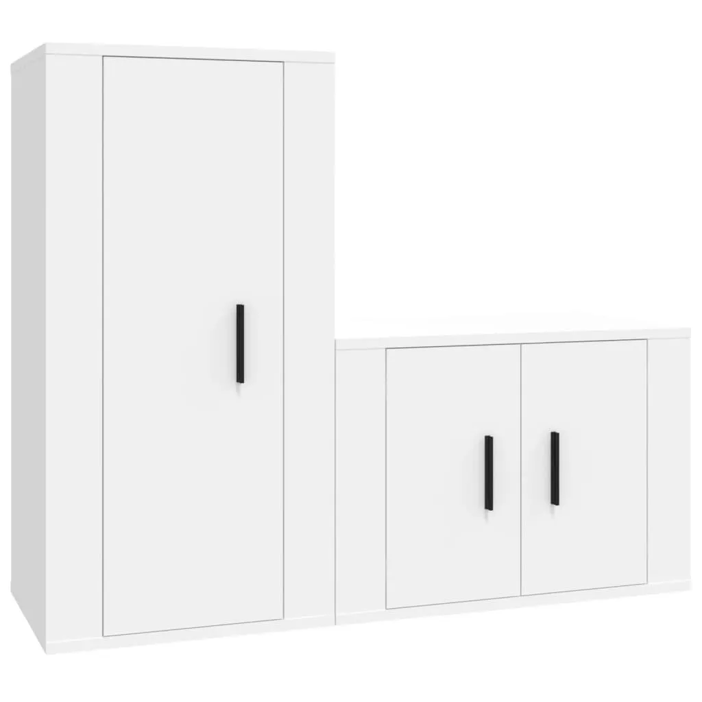 SYFAX™ Set Mobili Porta TV 2 pz Bianco Legno Multistrato Moderno