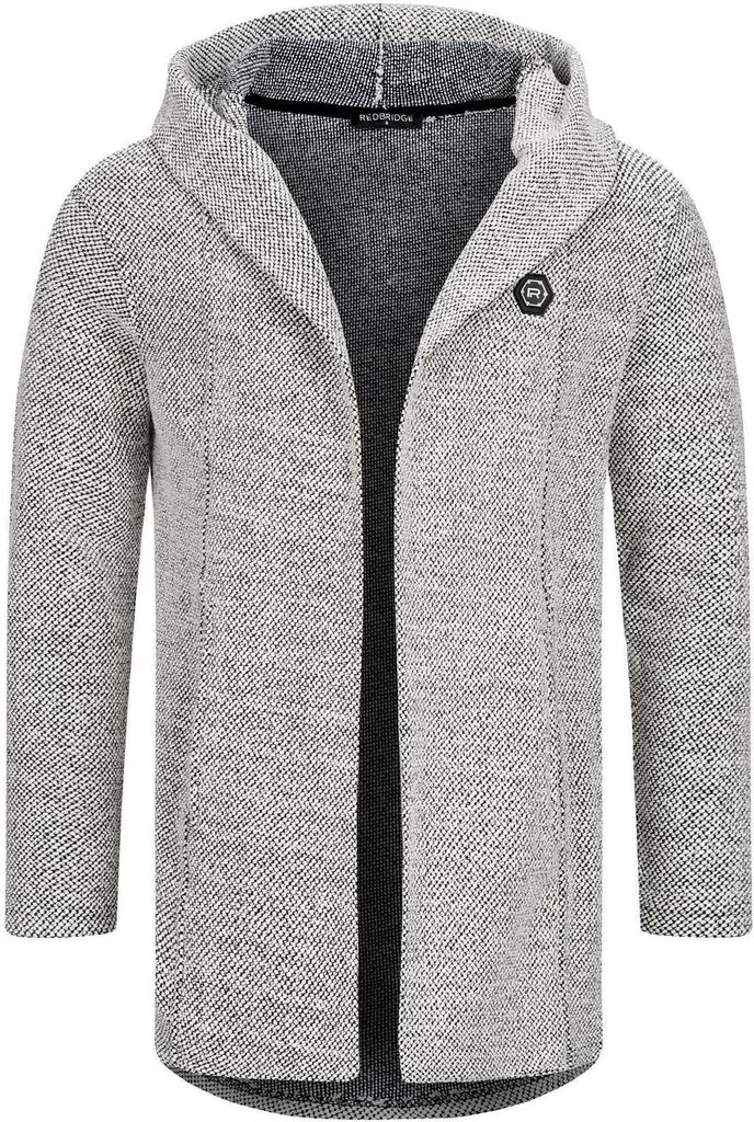 Red Bridge Herren Strickjacke Cardigan Hoodie Sweat-Jacke Long Cut