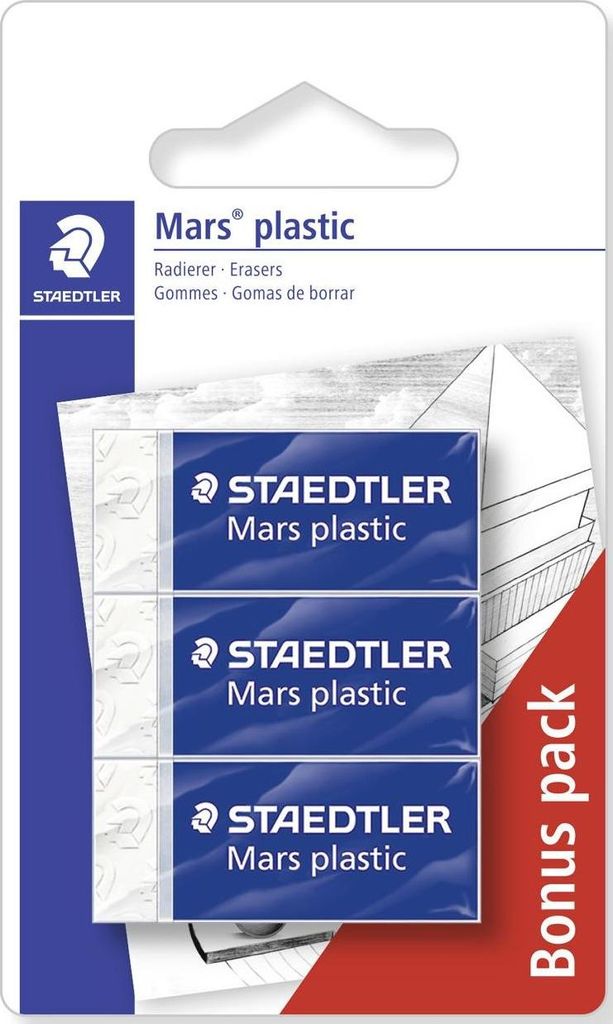 STAEDTLER® 52653ABK3D Gomma Mars in plastica BK Immagine del prodotto 