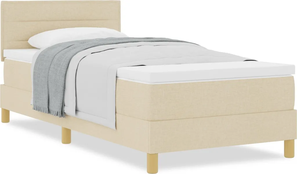 Lit Boxspring 90x190 cm avec matelas Crème : finis les maux de dos