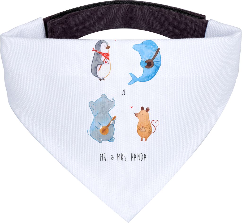 Mr. & Mrs. Panda Hunde Halstuch Big Band - Weiß - Geschenk, Elefant, Triangel, Für, Hundehalstuch, Pinguin, Lustige Sprüche, Hund, Schal, Hunde-...