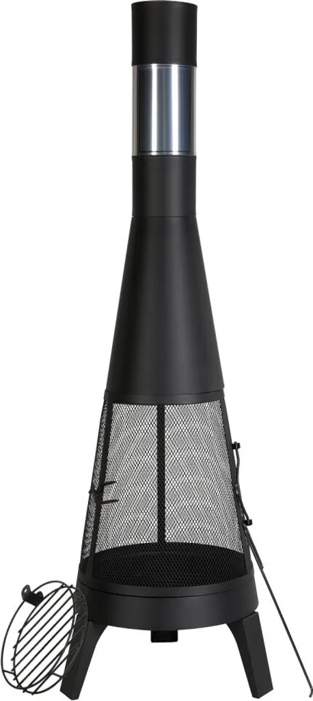 Cheminée extérieure et brasero mexicain noir - Foyer de jardin 150cm