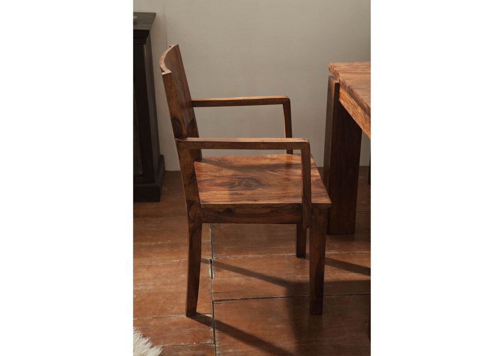 MASSIVMOEBEL24 Stuhl Sheesham 50,5x48,5x90 braun lackiert Produktbild 