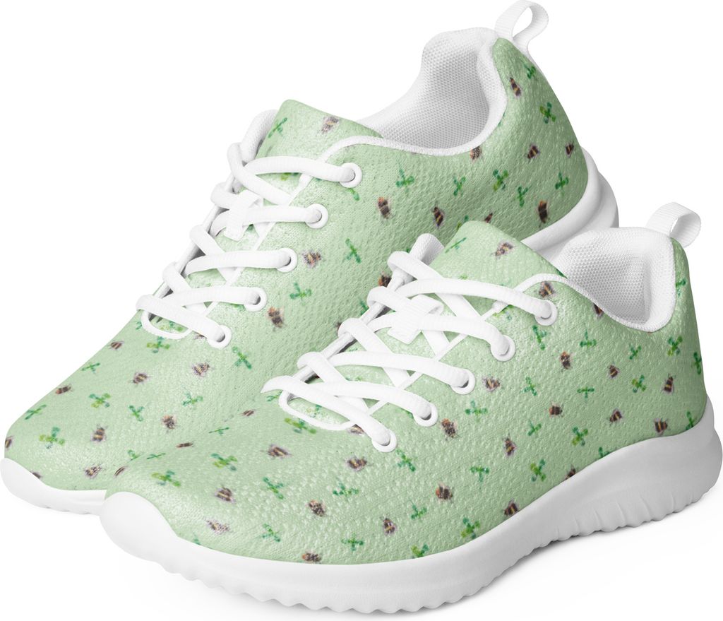 Mr. & Mrs. Panda Damen Trainingsschuh Hummeln Kleeblatt Größe 38 - Grün - Geschenk, Laufschuh, Spruch Fröhlich, glücklich sein, Biene Deko, Sn...