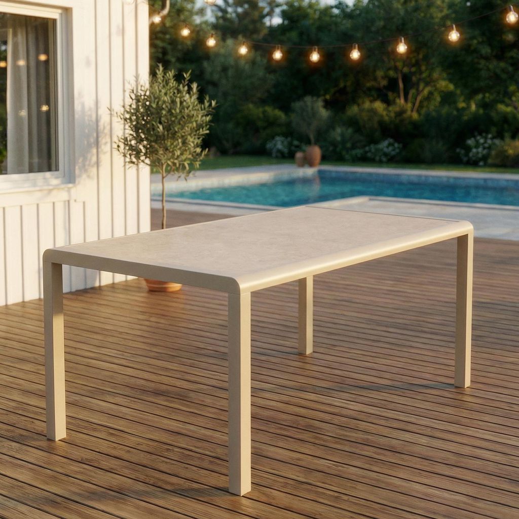 Gartentisch TRAPANI 160x90 cm, Champagner - Terrassentisch Produktbild 