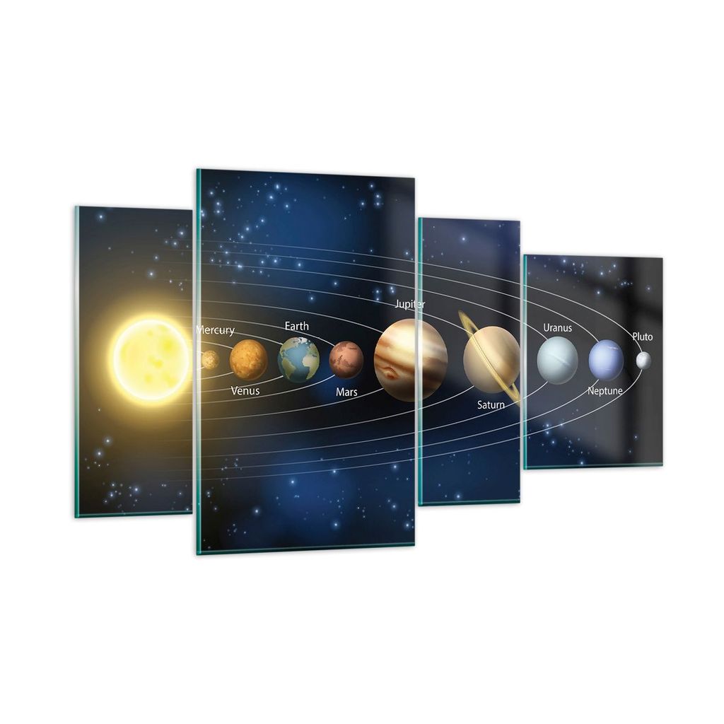 Bilder auf glas - Kosmos Planet - 120x70cm - Glasbilder - Wandbilder - Bilder - Kunstdruck - zum Aufhängen bereit - Wanddekoration aus Glas - Glas...