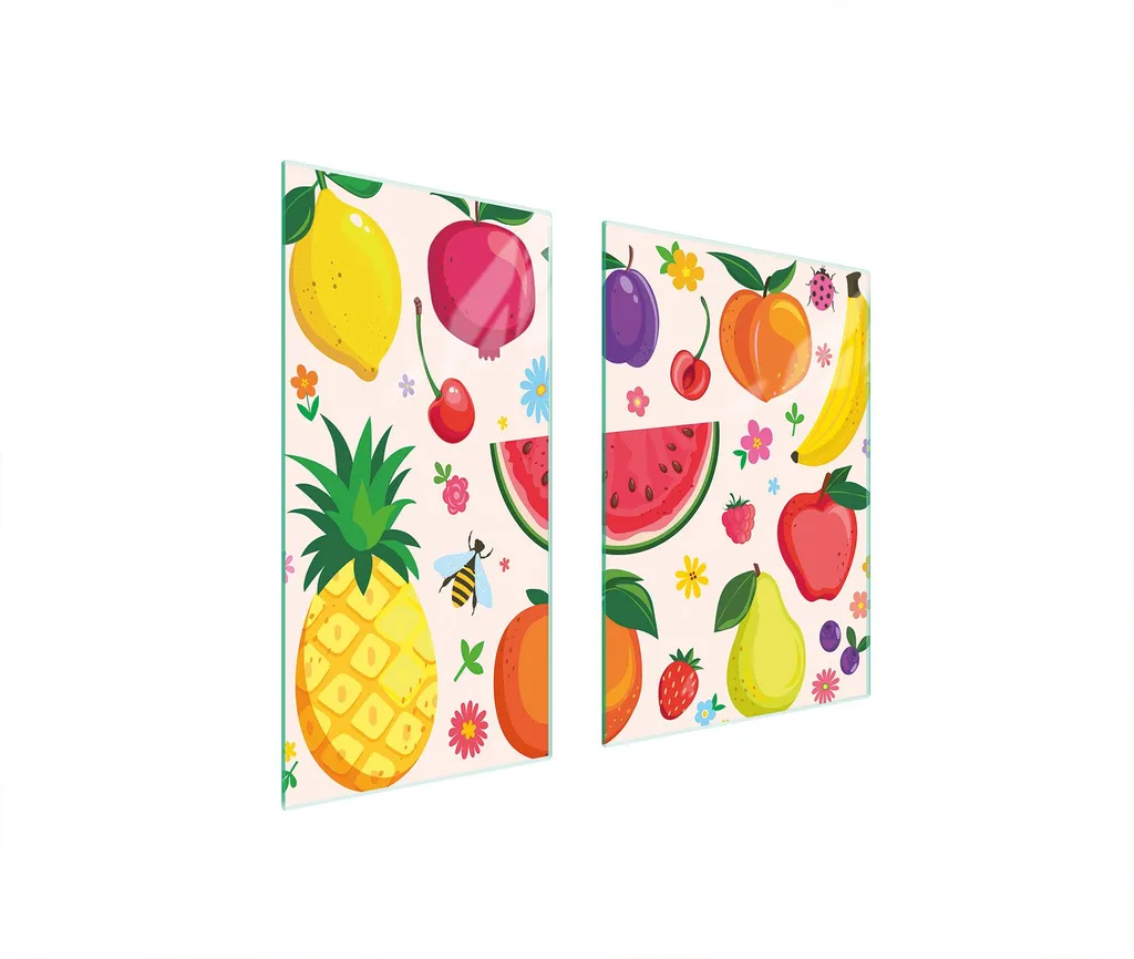Piastre coprifornelli 2 pezzi 75x52 coprifornelli in ceramica tagliere in vetro frutta colorata