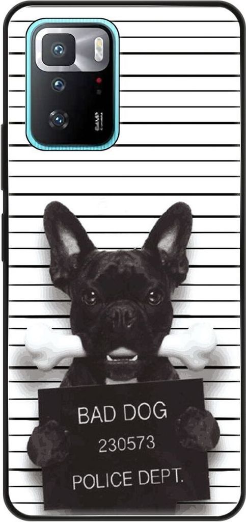 König Design Hülle kompatibel mit Xiaomi Poco X3 GT Kunststoff Soft Handyhülle - Handy Case Bad Dog Bulldogge