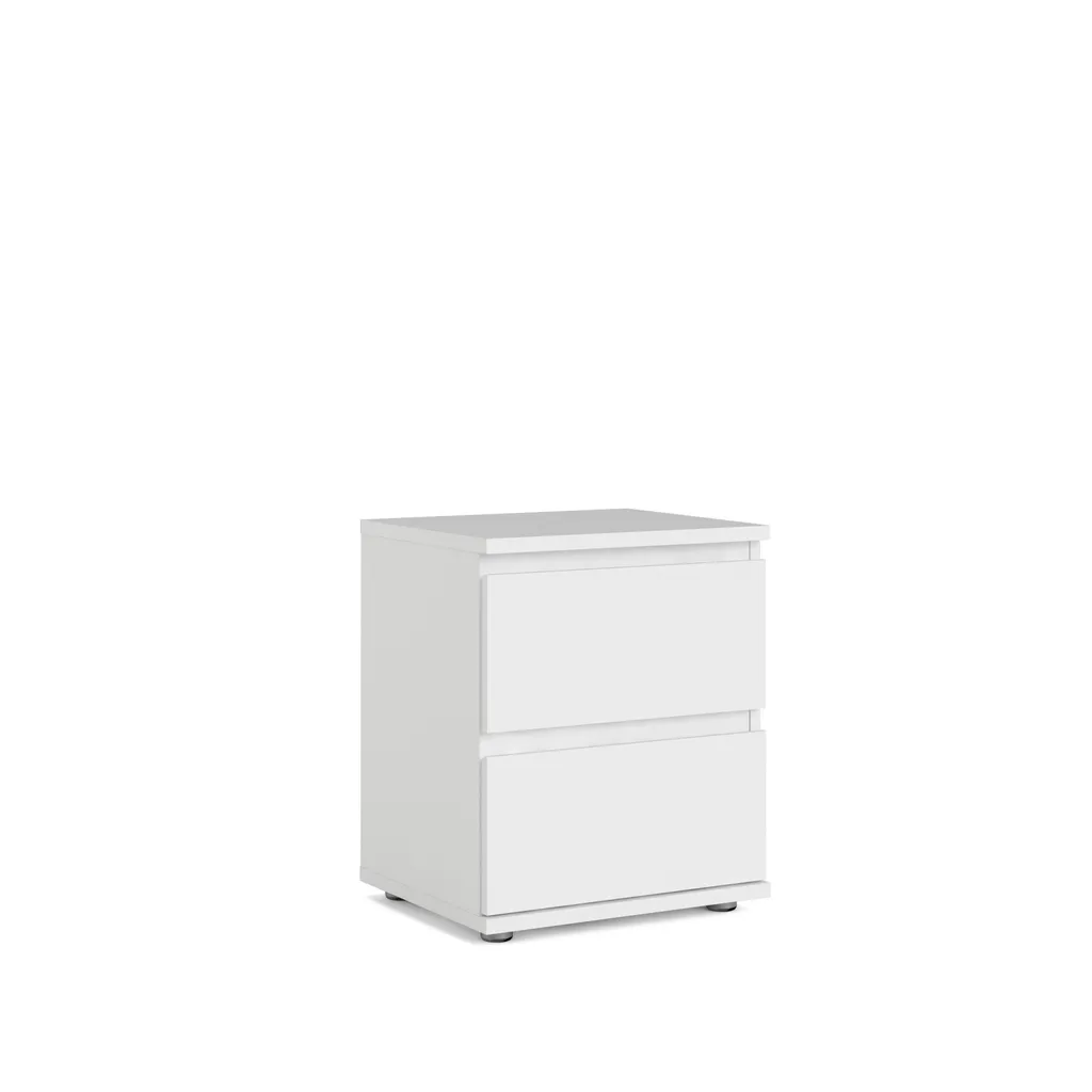 Table de chevet NOVA blanche laquée robuste et facile à monter pour lit - 12