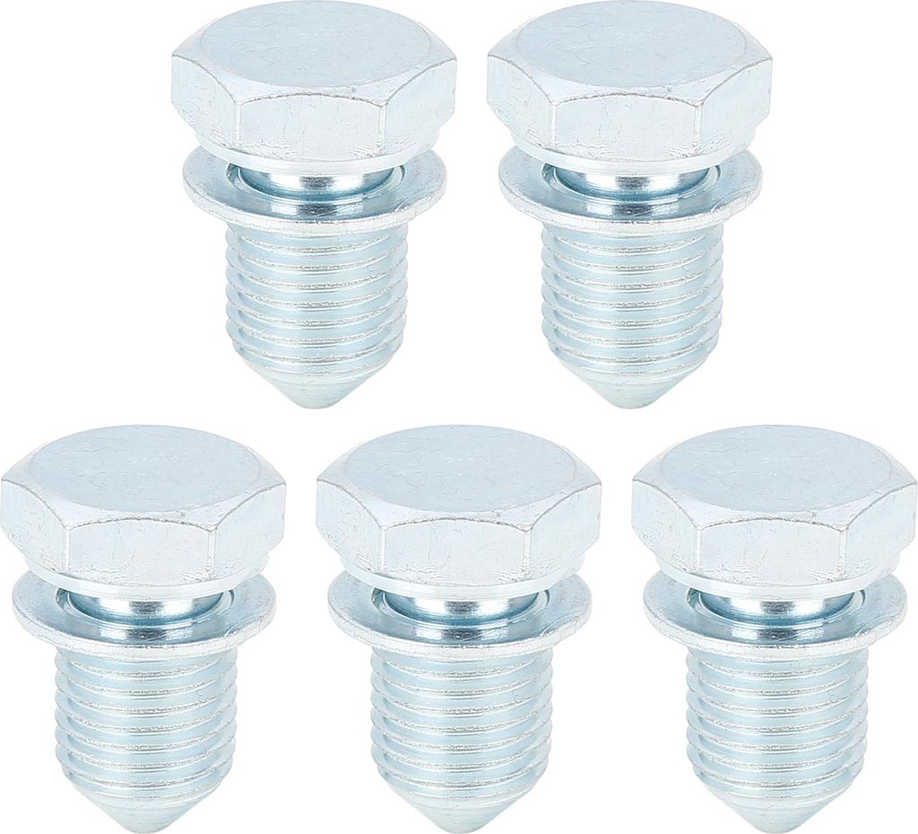 5stk.N90813202 Ölablassschraube mit O-Ring Metall Automotor Ölwanne Ablassschraube Silber für Volkswagen Amarok 2018–2019