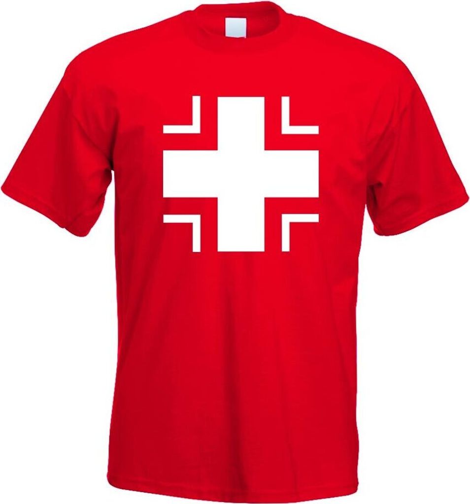 Kiwistar - T-Shirt - rot - Bundeswehr Kreuz Herren Funshirt Bedruckt Design Sprüche Spruch Motive - mit Motiv Bedruckt - Funshirt Design - Sport -...