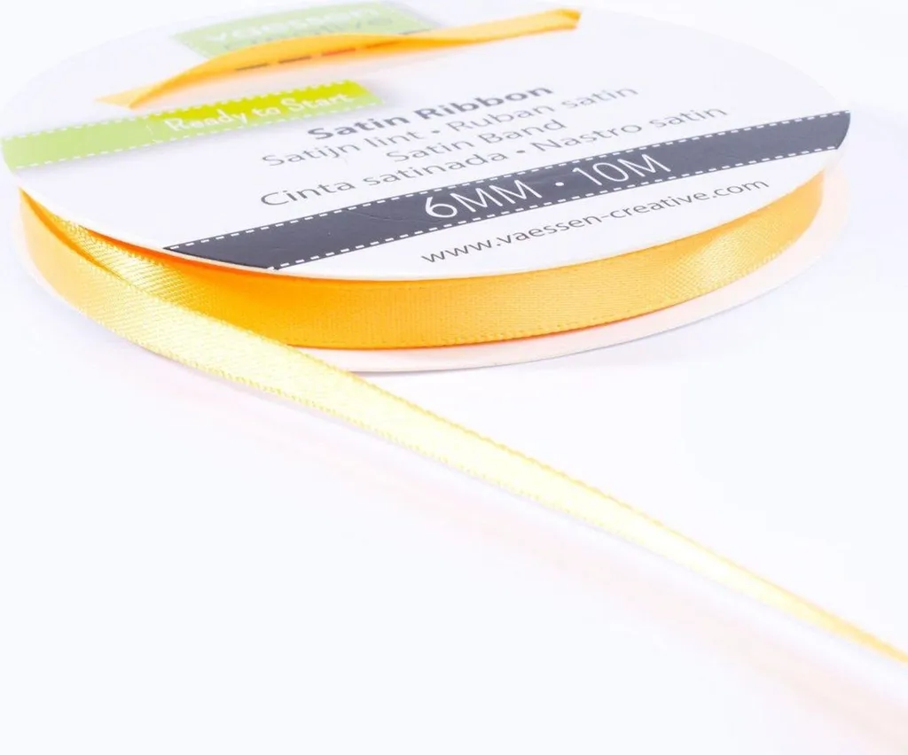 Ruban jaune or 6mm pour emballage cadeau mariage et fêtes créatives