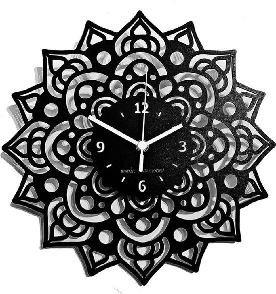 Horloge murale silencieuse à quartz avec motifs symétriques de 30 cm