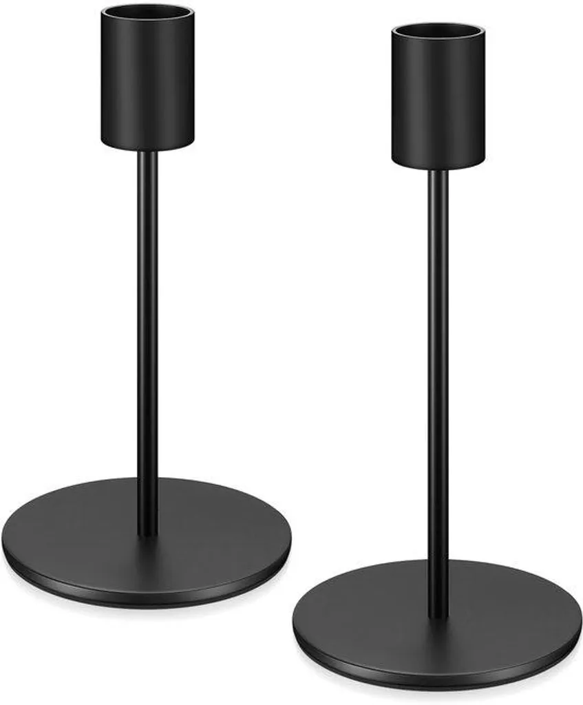 Bougeoirs noirs salon anti-basculement - Support bougie sans rayure