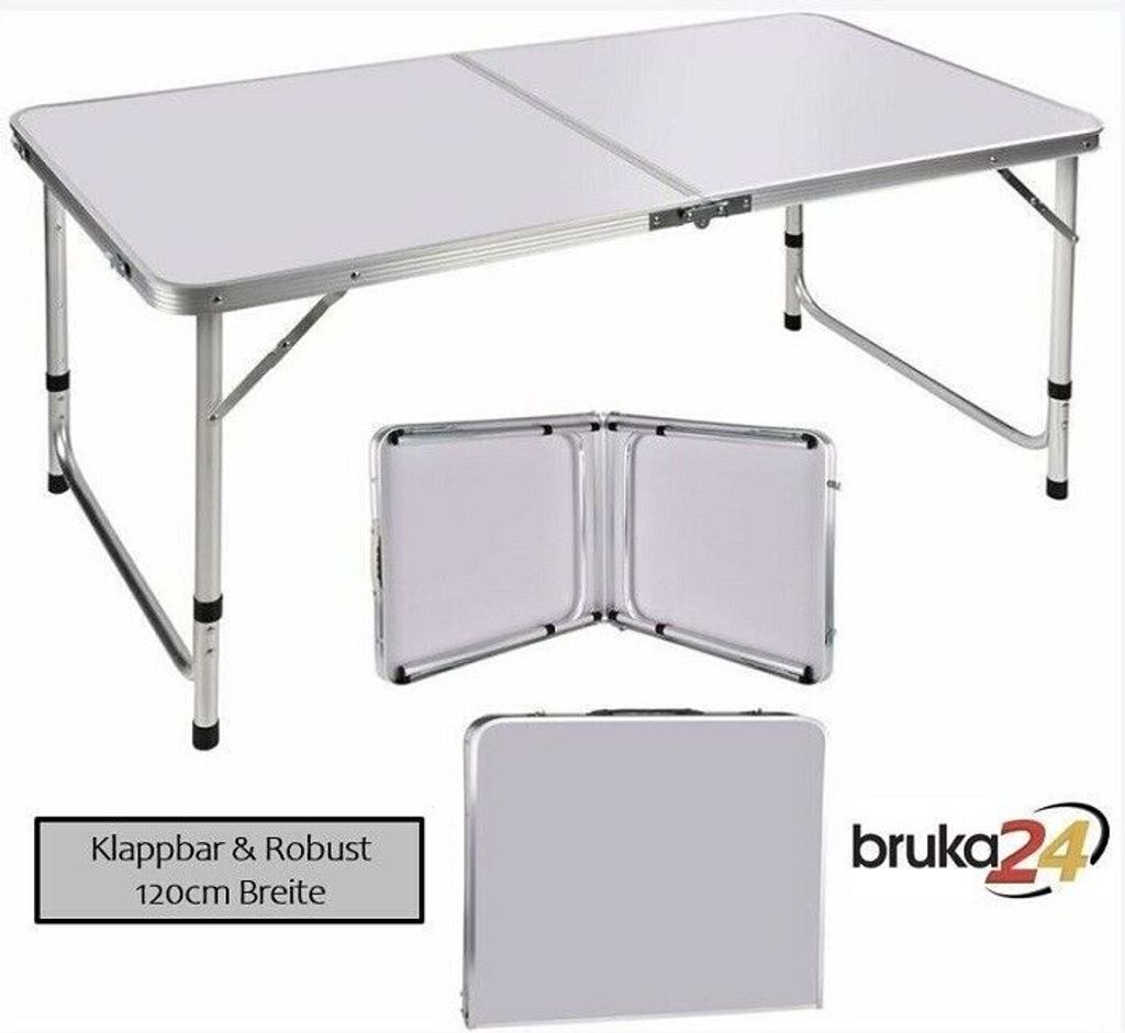 Campingtisch COMPACT Weiß Klapptisch klappbarer Gartentisch klappbar Tisch