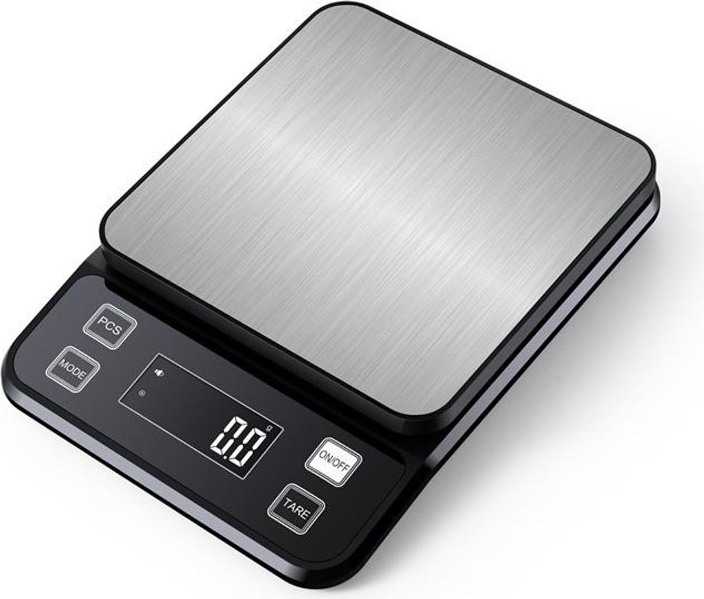 INF Digitale Küchenwaage, wasserdicht, mit Rückwaage 5kg/0,1g