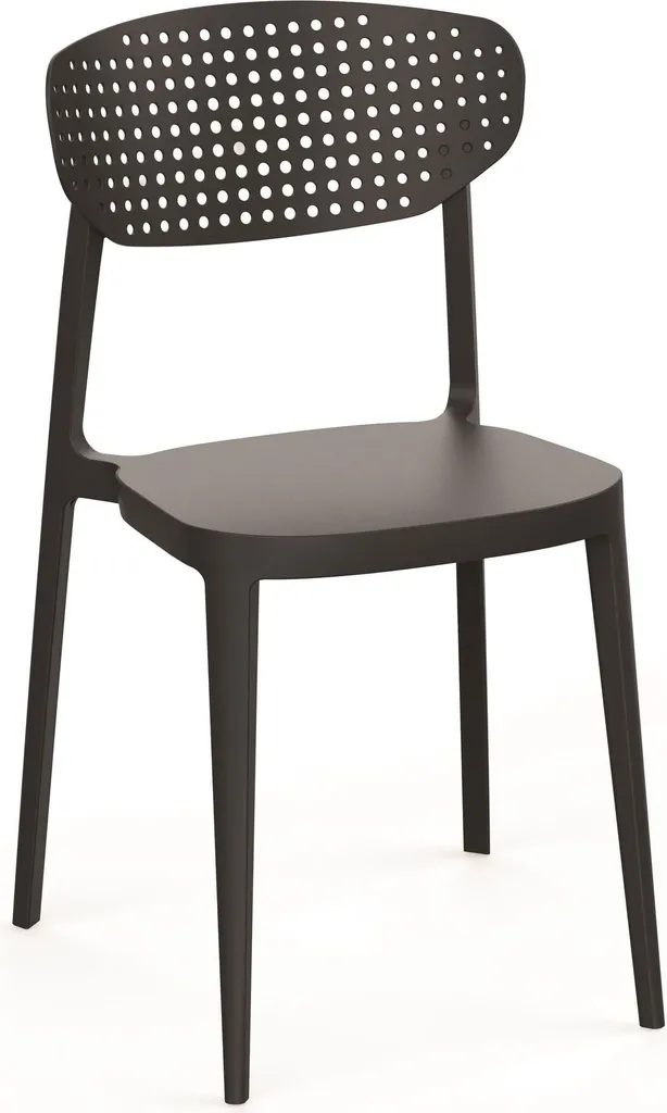 Chaise jardin AIRE anthracite robuste et légère en résine ROJAPLAST
