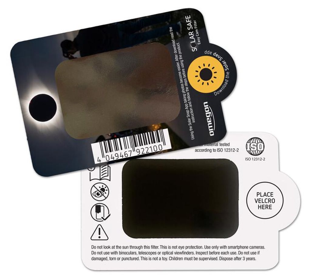 Omegon Sonnenfilter Solar Safe Easy Cam Filter Produktbild 