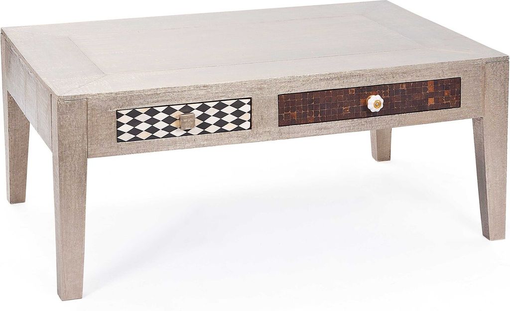 Inter Link Couchtisch NOIDA Silber Mangoholz