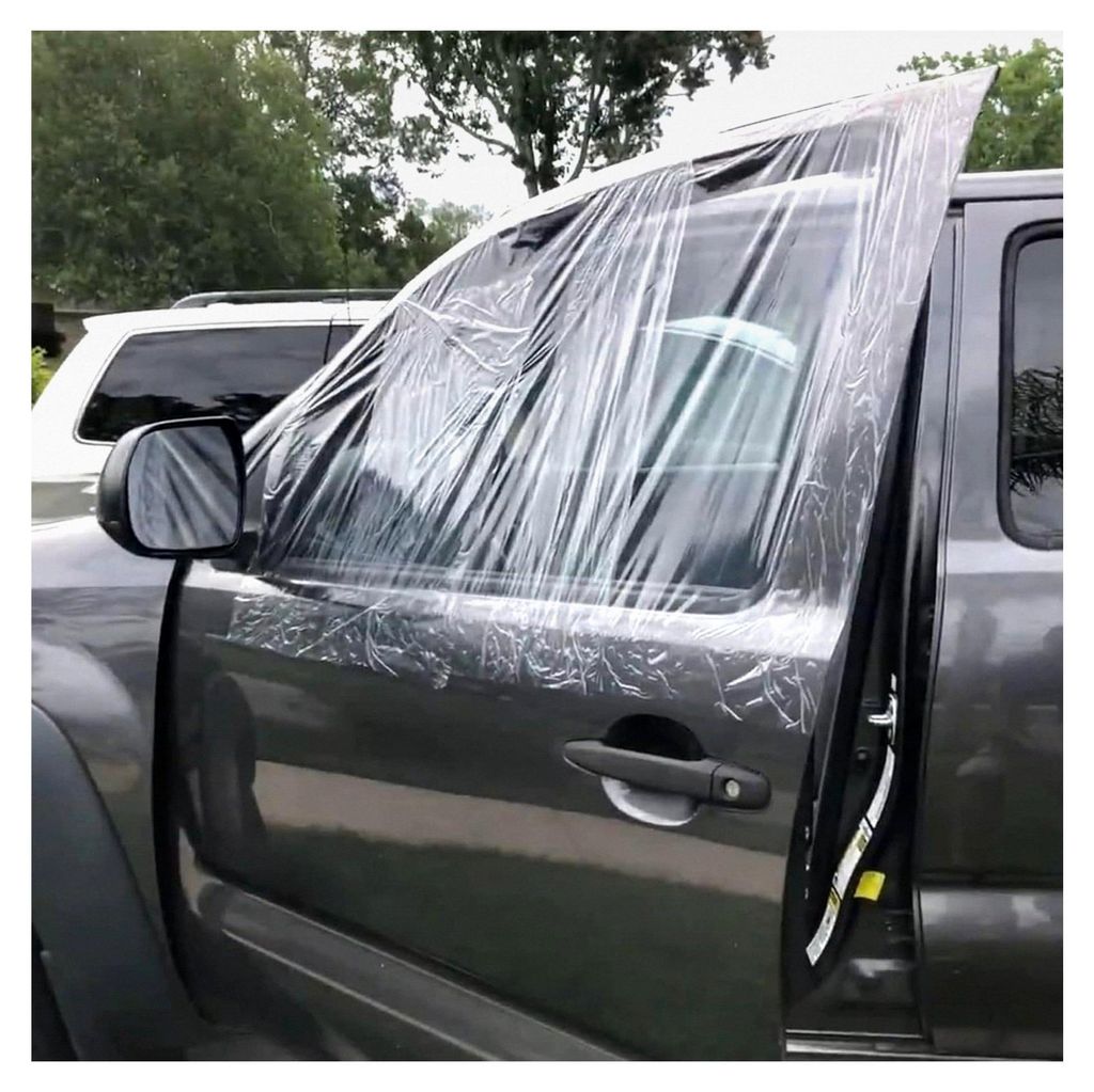Abdeckung für zerbrochene Autofenster, vorgeschnittene Reparaturfolie | 80x120cm klare wasserdichte temporäre Abdeckung für zerbrochene Autofens...