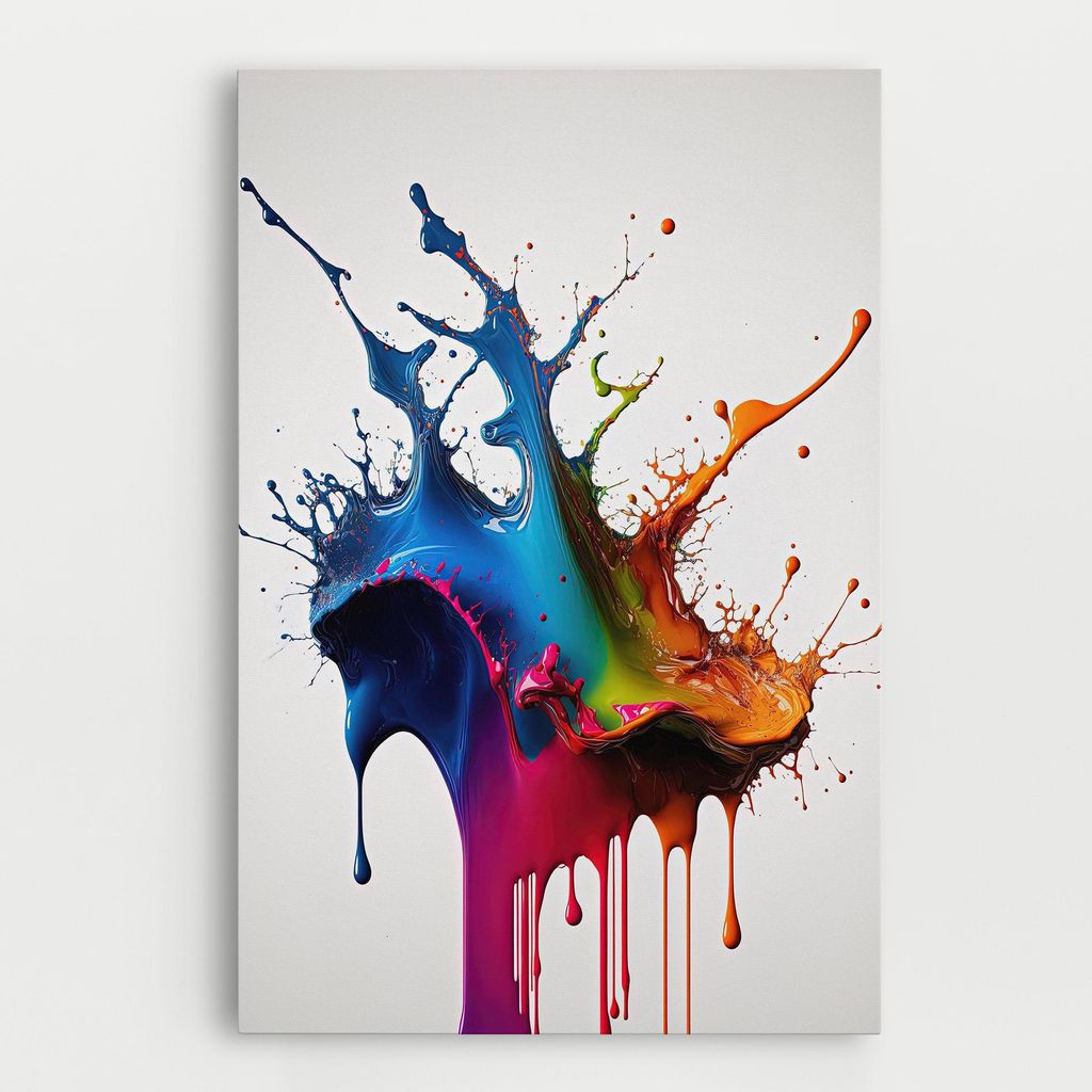 ARTHUB Leinwandbild 20x30 cm, Yellow Blue Floating | Wohnzimmerdekoration, Hängende Bilder, Wanddekoration, Heimdekoration, Abstrakte, Lebendige...