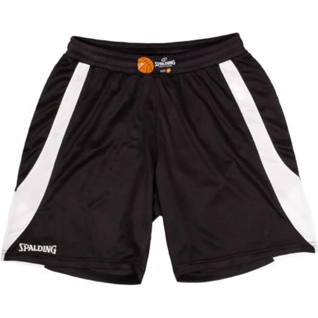 Short de Basketball Spalding Jam pour Femme Noir et Blanc Taille 3XL