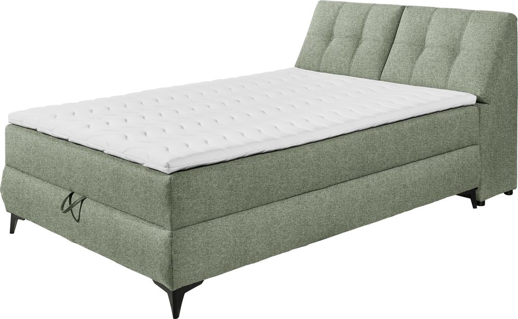 Boxbett >ATLANTIS 6< 140x200 cm Liegefläche, Bezug in olive - 145x102x240cm (BxHxT)