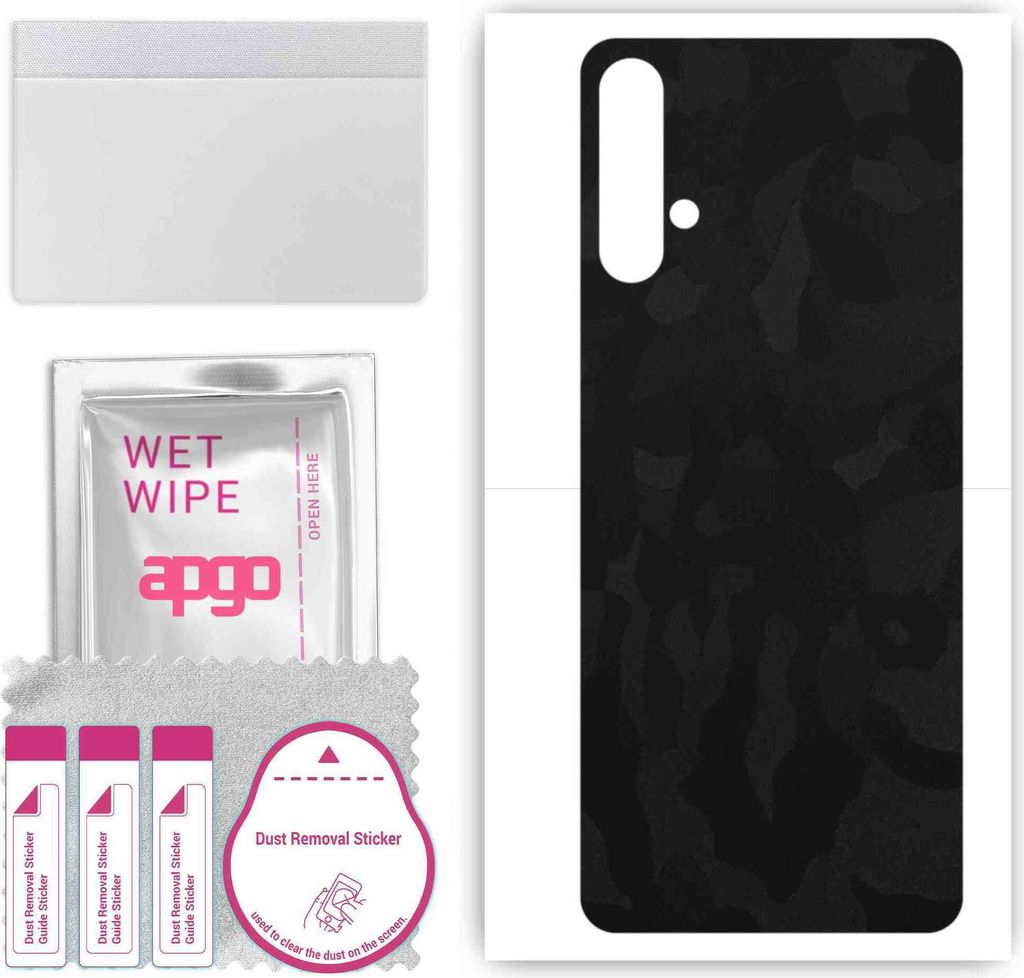 apgo Rückseite Schutzfolie, Skin, kompatibel mit Huawei nova 5 Pro, Hinten Displayschutzfolie aus Vinylfolie, kratzfest, einfache Montage - Schwar...