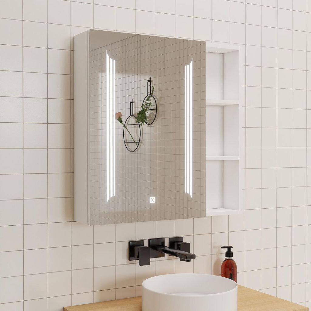LED Spiegelschrank mit Seiteschrank 80x70 cm mit Produktbild 