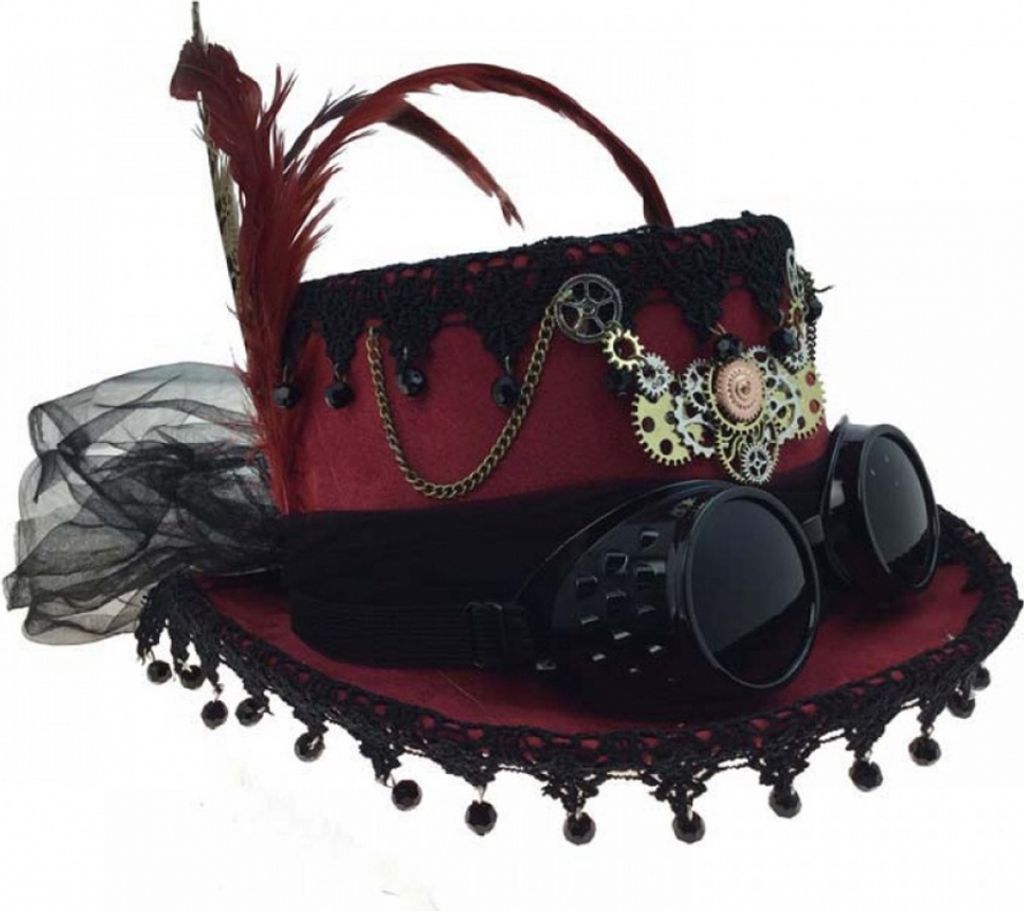 Eleganter Steampunk Damenhut Sophronia mit Feder Produktbild 