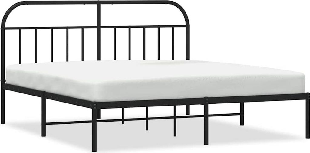 vidaXL Bettgestell mit Kopfteil Metall Schwarz 183x213 cm