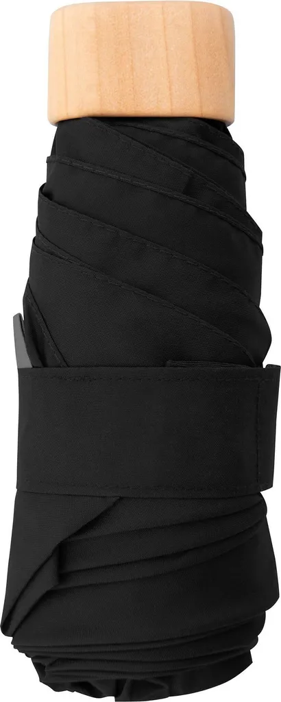 Parapluie de poche doppler Nature Mini Cork Simply Black noir robuste