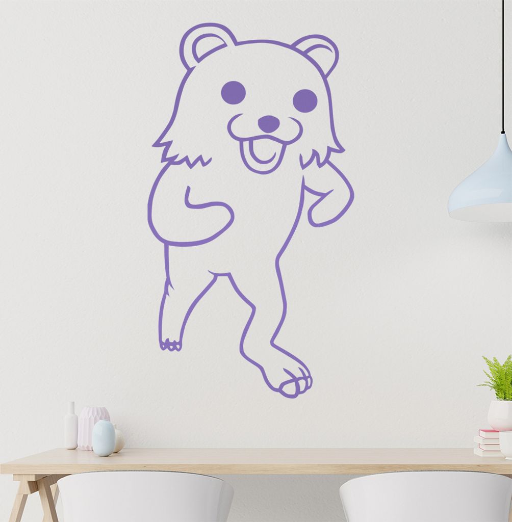 Pedobär rennend Wandtattoo in 6 Größen - Wandaufkleber Wall Sticker - Dekoration, Küche, Wohnzimmer, Schlafzimmer, Badezimmer