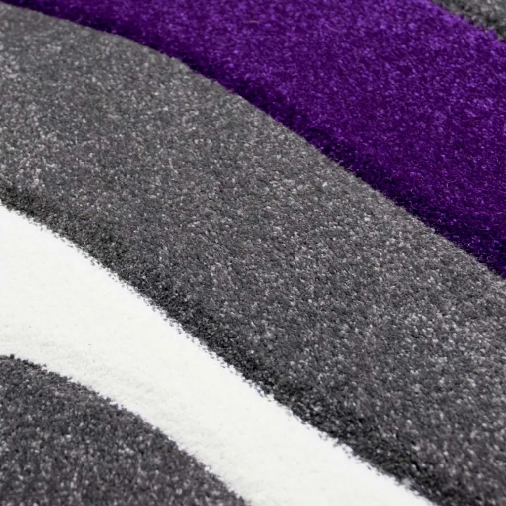 Tapis anti-tache design violet gris blanc - Solution déco 200x290