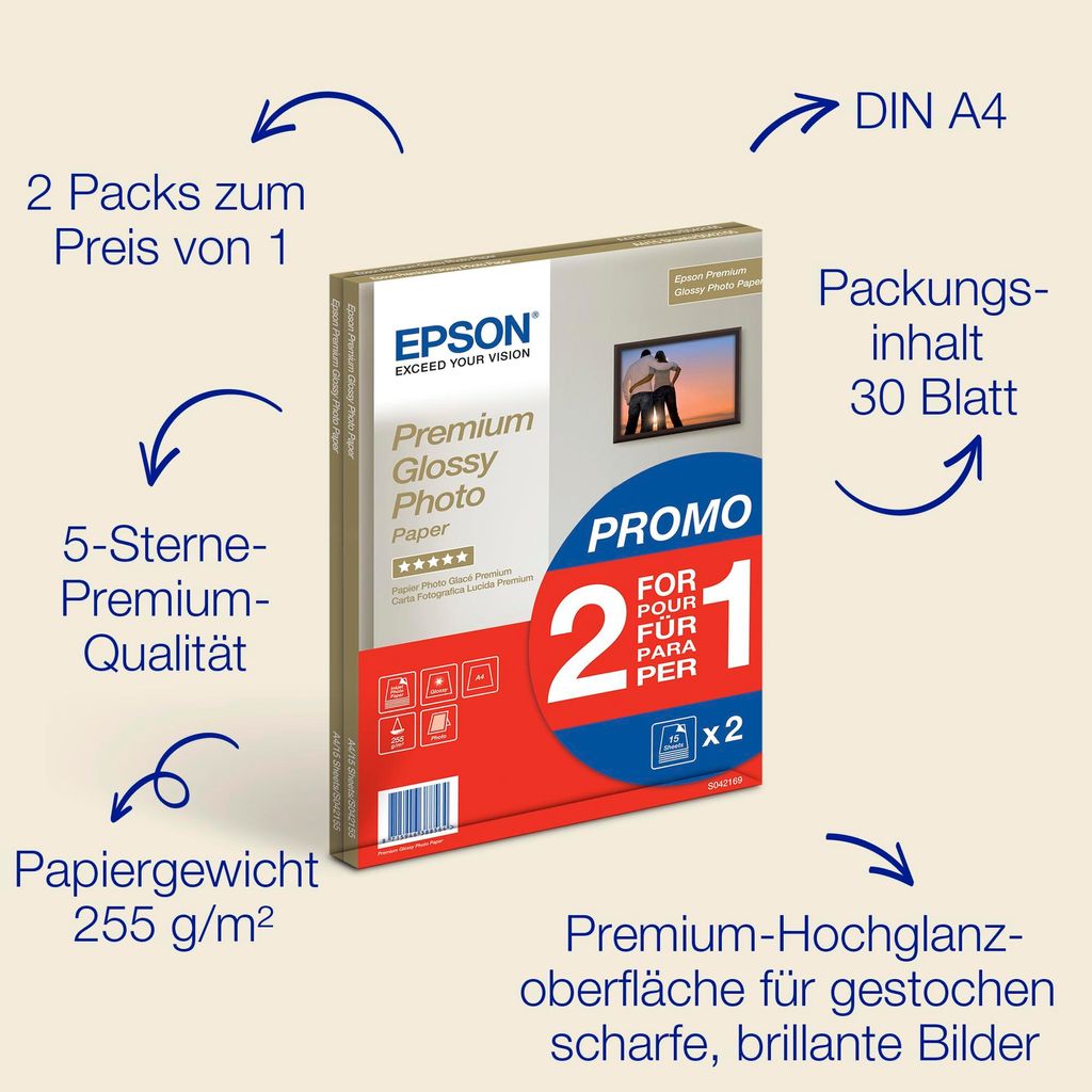 100 Blatt Fotopapier DIN A4 135g/qm high -glossy hoch-glaenzend -sofort trocken -wasserfest-hochweiß-sehr hohe Farbbrillianz, fuer InkJet Drucker Tintenstrahldrucker