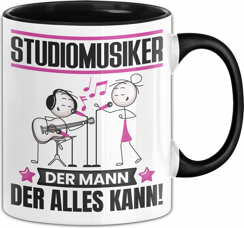 Studiomusiker Tasse Geschenk für Studiomusiker Der Mann Der Alles Kann Geschenkidee zum Geburtstag (Schwarz)
