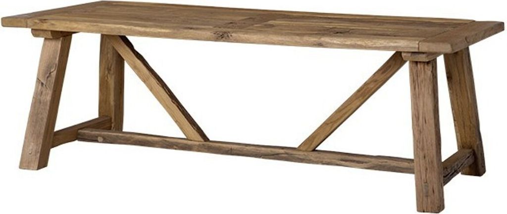 Casa Padrino Vintage Esstisch Eiche Rustikal Massiv 230 x 100 cm Lille - Landhaus Stil Tisch massives Eichenholz