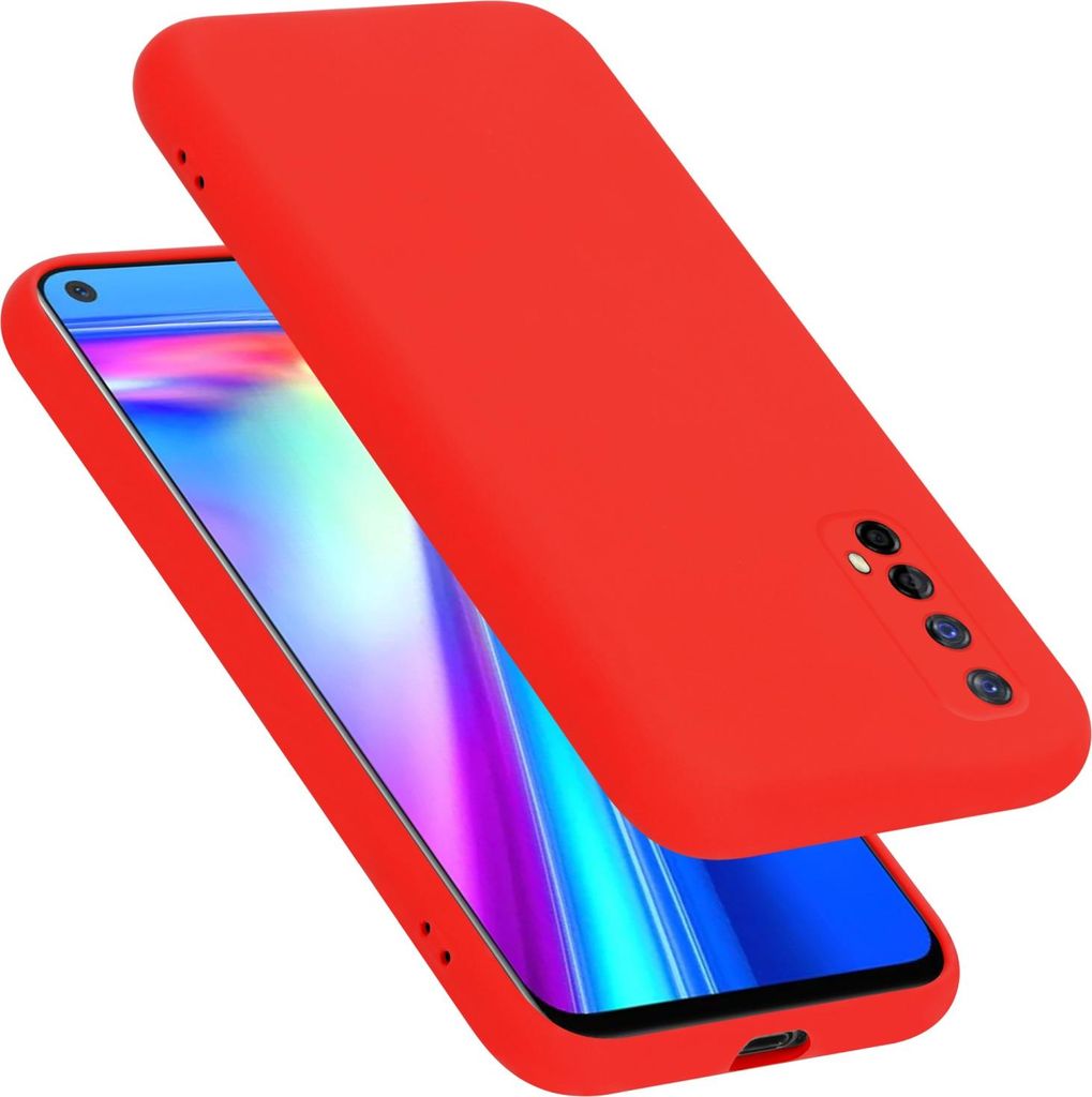 Cadorabo Schutzhülle für Realme 7 5G Hülle in Rot Handyhülle Case Cover TPU Etui